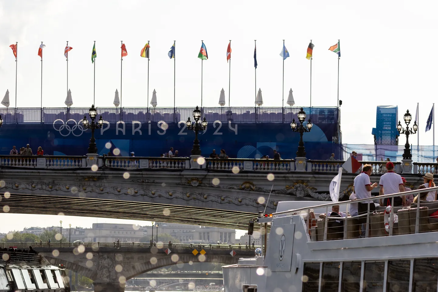 Pont Alexandre III dressed for the 2024 Olympic Games.