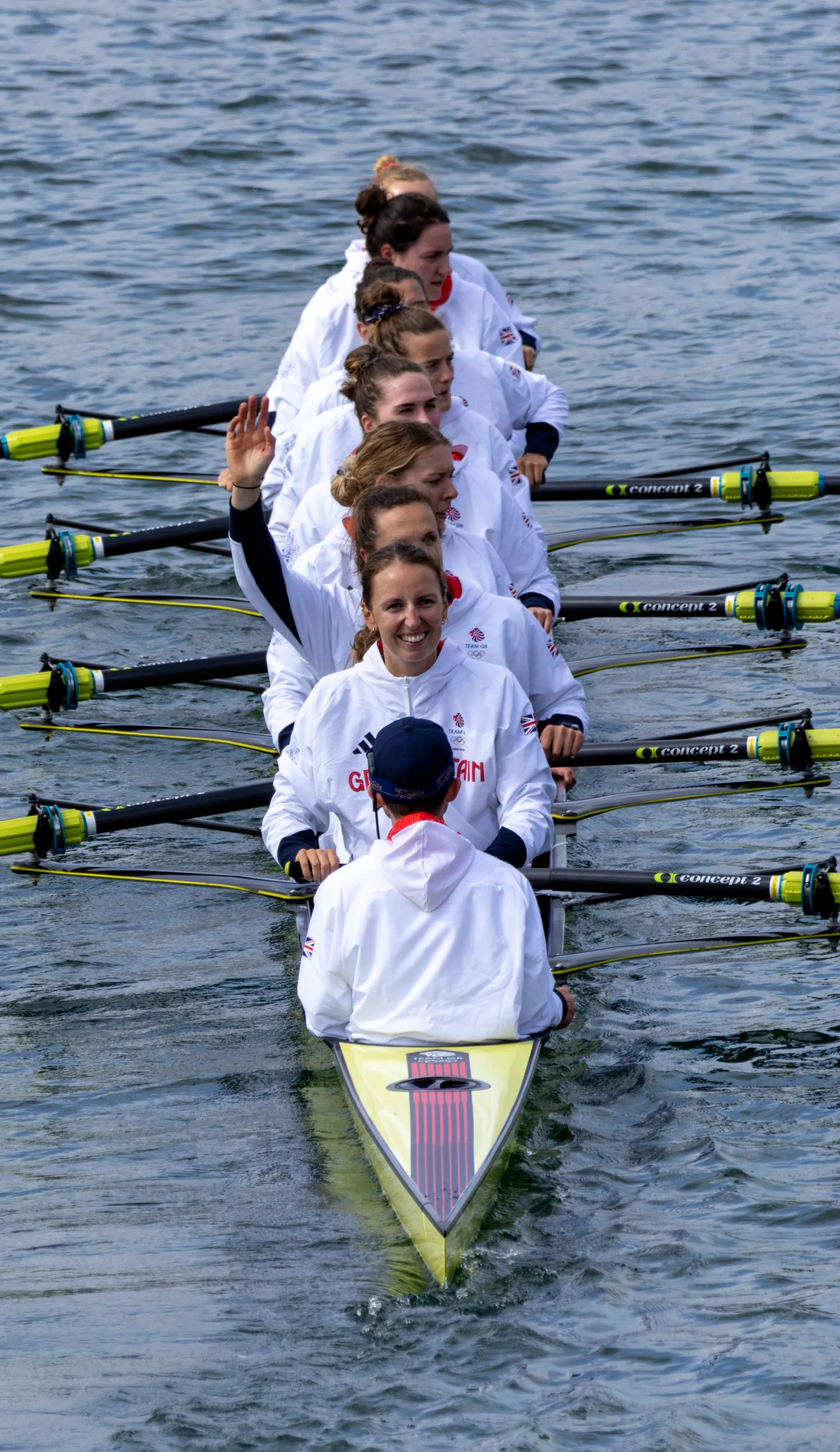 Great Britain women's eight rowing crew at Paris 2024.